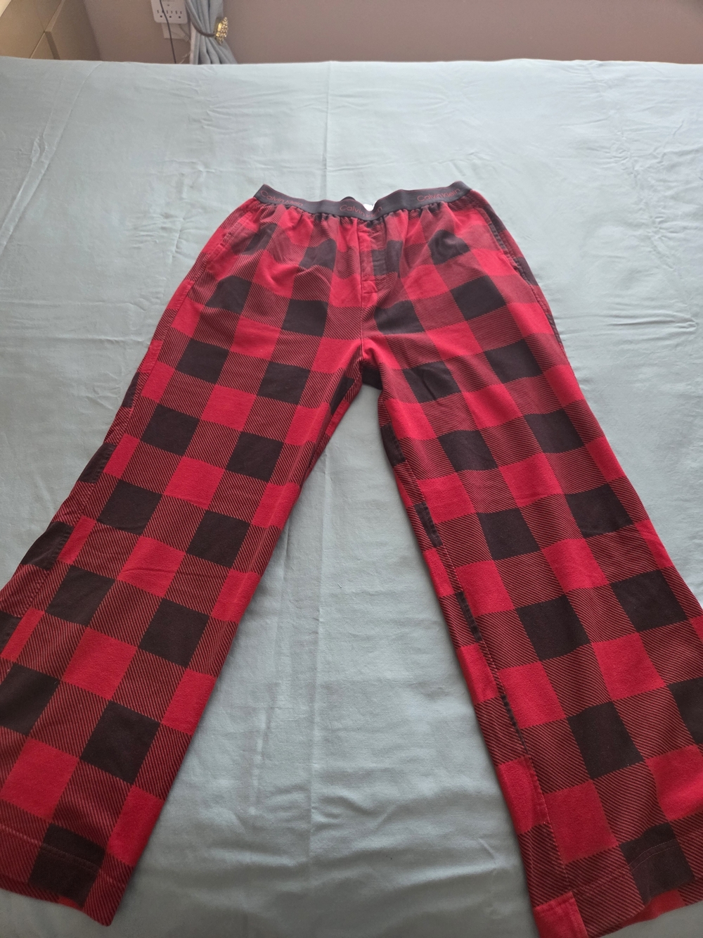 Calvin Klein Red and Black Plaid Sleep Pants